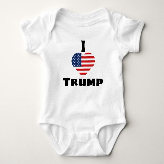 Ik hou van Trump Heart American Flag Cute One Piec Romper (Voorkant)
