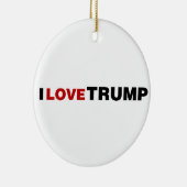 Ik hou van Trump Keramisch Ornament (Rechts)