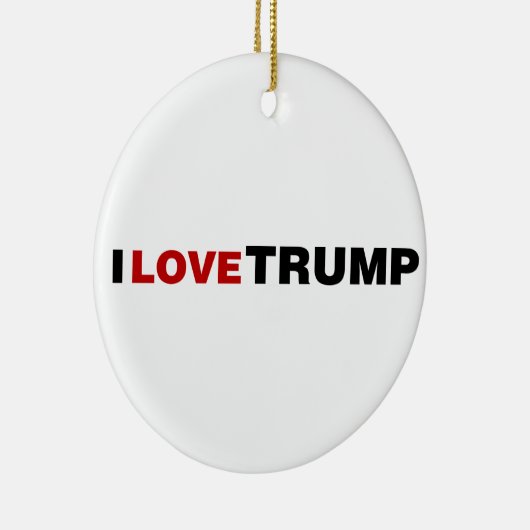 Ik hou van Trump Keramisch Ornament (Rechts)