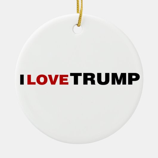 Ik hou van Trump Keramisch Ornament (Voorkant)
