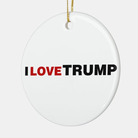 Ik hou van Trump Keramisch Ornament (Links)