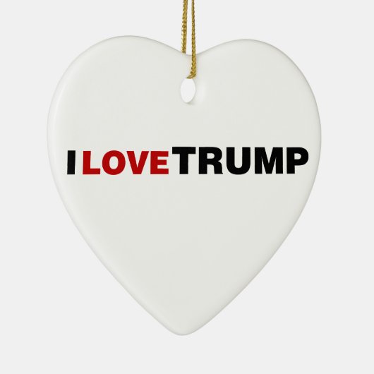 Ik hou van Trump Keramisch Ornament (Rechts)