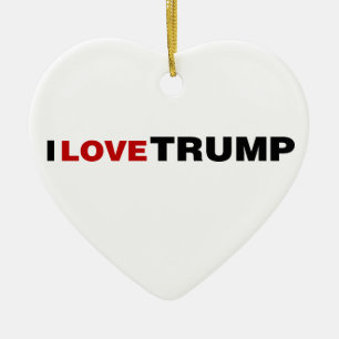 Ik hou van Trump Keramisch Ornament