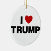 Ik hou van Trump Keramisch Ornament (Rechts)