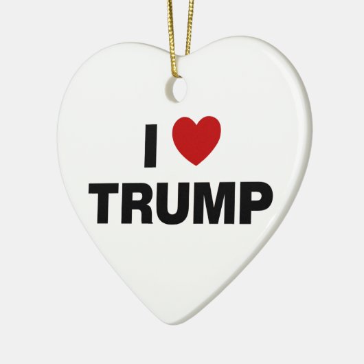 Ik hou van Trump Keramisch Ornament (Links)