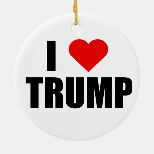 "Ik hou van TRUMP" Keramisch Ornament (Achterkant)