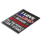 "Ik hou van Trump omdat hij alle mensen pisses Notitieboek (Linkerzijde)