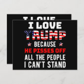 Ik hou van Trump omdat hij de mensen die ik kan af Feestdagenkaart (Voorkant / Achterkant)