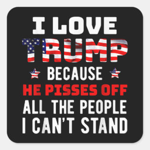 Ik hou van Trump omdat hij de mensen die ik kan af Vierkante Sticker