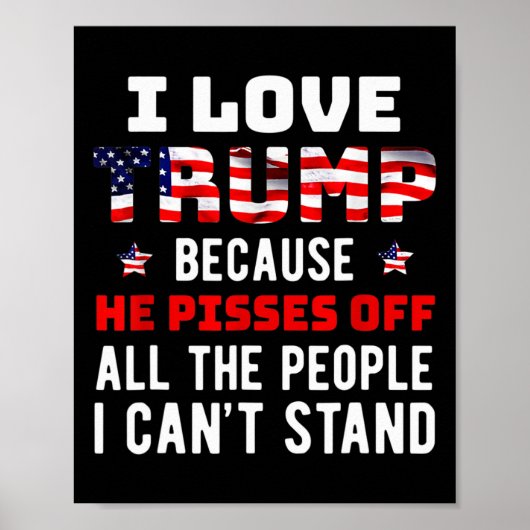 Ik hou van Trump omdat hij kwaad is op de mensen d Poster (Voorkant)