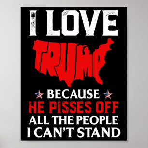 Ik hou van Trump omdat hij kwaad is op de mensen d Poster