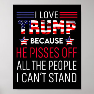 Ik hou van Trump omdat hij kwaad is op de mensen d Poster