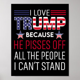 Ik hou van Trump omdat hij kwaad is op de mensen d Poster