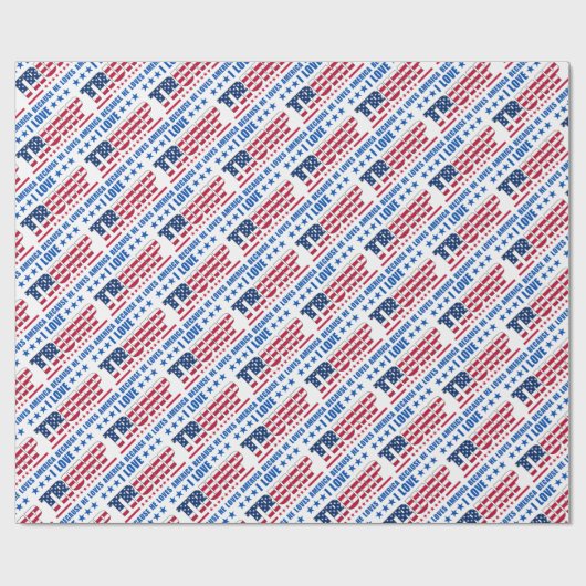 "Ik hou van Trump omdat hij van Amerika houdt" Cadeaupapier (Vlak)