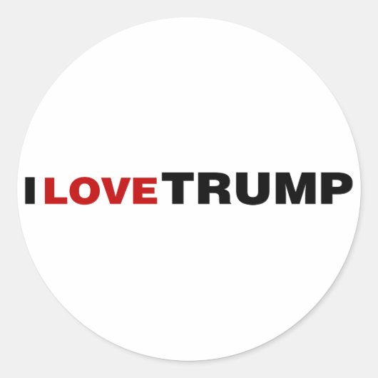 Ik hou van Trump Ronde Sticker (Voorkant)