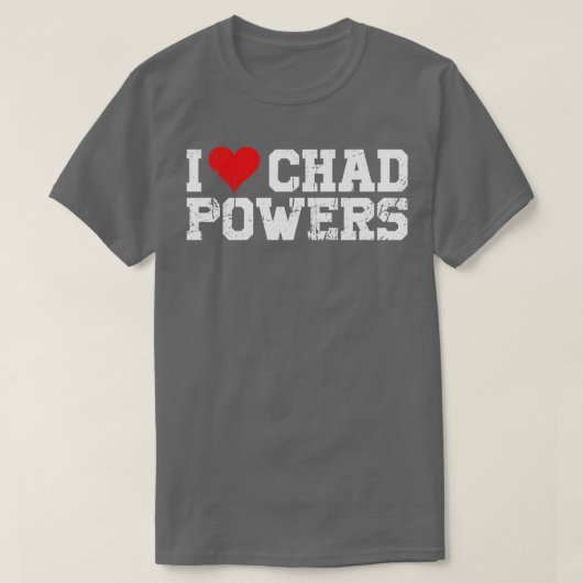 Ik hou van Tsjaadse machten Witte Tekst T-shirt (Design voorkant)