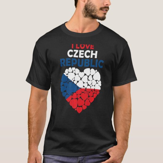 Ik hou van Tsjechië, trots op de Tsjechische vlag T-shirt (Voorkant)