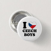 Ik hou van Tsjechische jongens Ronde Button 3,2 Cm (Voorkant /achterkant)