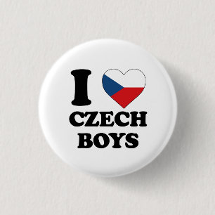 Ik hou van Tsjechische jongens Ronde Button 3,2 Cm