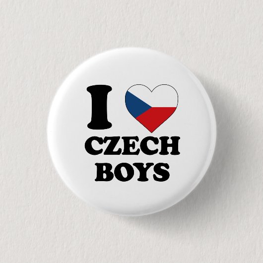 Ik hou van Tsjechische jongens Ronde Button 3,2 Cm (Voorkant)