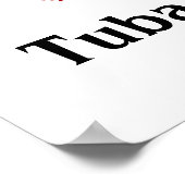 Ik hou van Tuba rood hart van Muzieknoten Poster (Hoek)