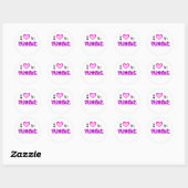 Ik hou van tumble ronde sticker (Vel)