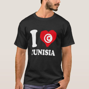 Ik hou van Tunesische vlag Hart Tunesische trots T-shirt
