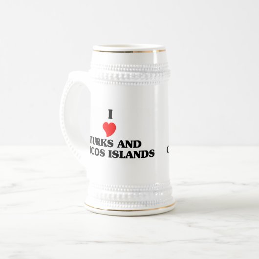 Ik hou van Turken en Caicoseilanden Bierpul (Voorkant links)