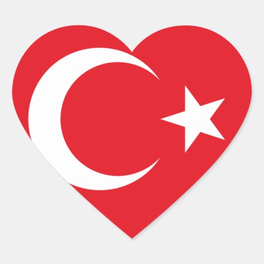 Ik hou van Turkije Hart Sticker (Voorkant)