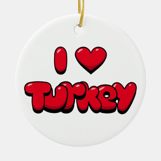 Ik hou van Turkije Keramisch Ornament (Voorkant)