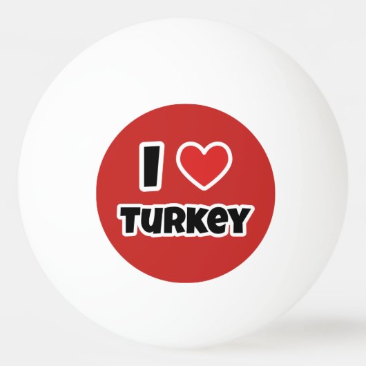 Ik hou van Turkije Pingpongbal (Voorkant)