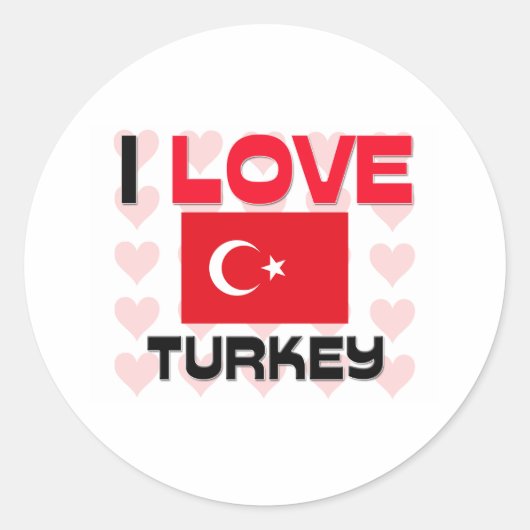 Ik hou van Turkije Ronde Sticker (Voorkant)