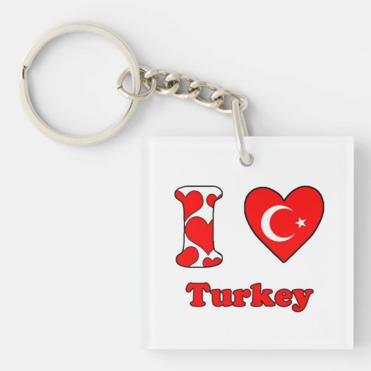 Ik hou van Turkije Sleutelhanger (voorkant)