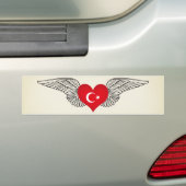 Ik hou van Turkije -vleugels Bumpersticker (Op auto)