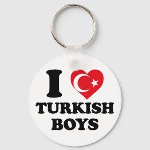 Ik hou van Turkse jongens Turkije Vlag Hart Sleutelhanger