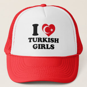 Ik hou van Turkse meisjes Turkije Vlag Hart Trucke Trucker Pet