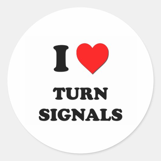 Ik hou van Turn Signals Ronde Sticker (Voorkant)