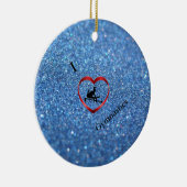 Ik hou van turnen Blue Sparkle Ornament (Rechts)