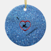 Ik hou van turnen Blue Sparkle Ornament (Voorkant)