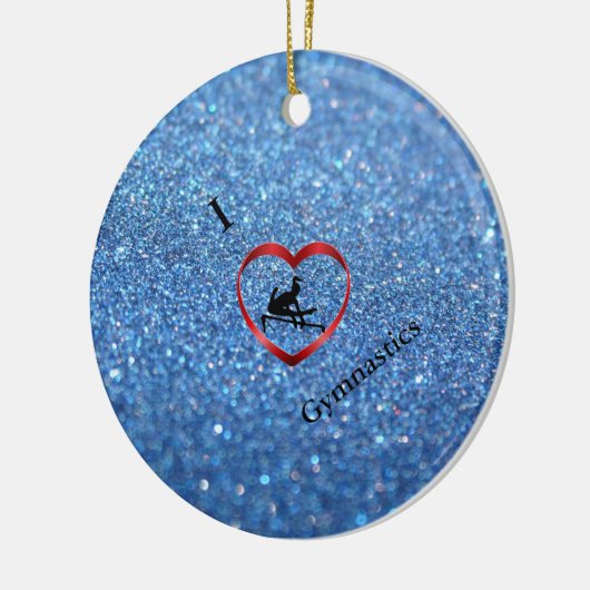 Ik hou van turnen Blue Sparkle Ornament (Links)