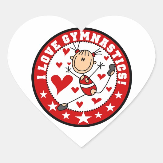 Ik hou van turnen hart sticker (Voorkant)