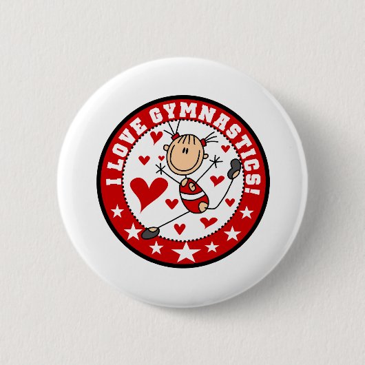 Ik hou van turnen ronde button 5,7 cm (Voorkant)