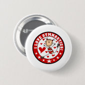 Ik hou van turnen ronde button 5,7 cm (Voorkant /achterkant)