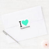 Ik hou van turquoise vierkante sticker (Envelop)