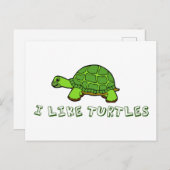 Ik hou van Turtles Green Cute Briefkaart (Voorkant / Achterkant)
