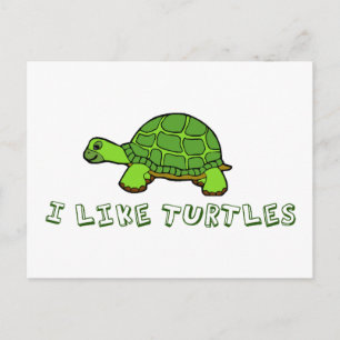 Ik hou van Turtles Green Cute Briefkaart
