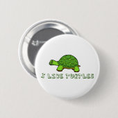Ik hou van Turtles Green Cute Ronde Button 5,7 Cm (Voorkant /achterkant)