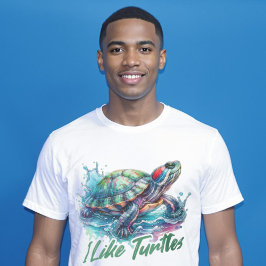 Ik hou van Turtles Red-eared Slider Turtle Lover T-shirt
