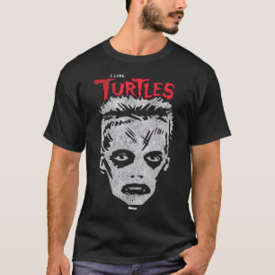 Ik hou van Turtles Zombie Boy Skull Face T T-shirt