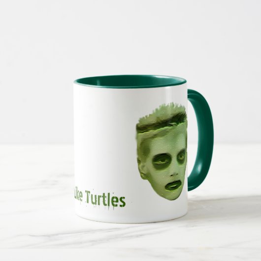 Ik hou van Turtles Zombie Kind Mok (Voorkant rechts)